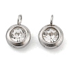 304 Stainless Steel Rhinestone Charms STAS-Z009-04-04P-1