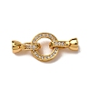 Ring Brass Micro Pave Clear Cubic Zirconia Fold Over Clasps KK-Z121-22G-01-1