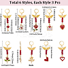 Valentine's Day Theme 8Pcs Alloy Enamel & Acrylic Pendant Locking Stitch Markers HJEW-SC00102-2