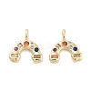 Rainbow Rack Plating Brass Micro Pave Cubic Zirconia Charms KK-G512-25G-02-1
