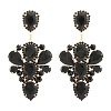 Teardrop Alloy Rhinestone Dangle Stud Earrings WG4A996-01-2
