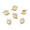 SHEGRACE Brass Pave Clear Cubic Zirconia Flat Round Connector Charms XGRQ3D730-500G-2