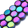 Electroplate Opaque Glass Beads Strands EGLA-Q124-001-D01-1