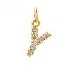 Brass Cubic Zirconia Pendants with Jump Rings FIND-PW0024-09Y-1