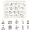 20Pcs 10 Styles Brass Pave Clear Cubic Zirconia Charms ZIRC-FS0001-03-1