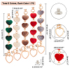   5Pcs 5 Colors Alloy Plush Heart Link Chain for DIY Keychains MOBA-PH0001-07-4