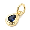 Brass Cubic Zirconia Charms KK-G554-02E-02-2