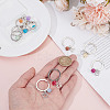 10Pcs Natural Malaysia Jade and Alloy Keychain KEYC-DR00008-3