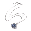 Crystal Stone Cage Pendant Necklaces NJEW-JN04755-02-2
