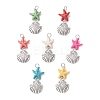 Starfish Dyed Synthetic Turquoise Pendants PALLOY-JF04259-1