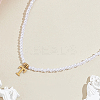Imitation Pearl with Stainless Steel Pendants Necklaces NJEW-LP0001-51T-G-3