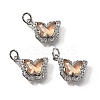 Brass Micro Pave Cubic Zirconia Pendants KK-Q043-03P-03-1