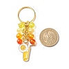 4Pcs Flower/Bee/Orange Juice Alloy Enamel Pendant Keychain KEYC-JKC00412-05-4
