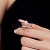 Anti-Tarnish Rhodium Plated 925 Sterling Silver Teardrop Finger Rings RJEW-Z040-07P-4