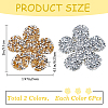 12Pcs 2 Colors Flower Hotfix Rhinestone Iron on Patches DIY-CP0009-64-2