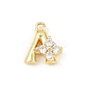 Brass Micro Pave Clear Cubic Zirconia Charms KK-Z151-18G-A-1
