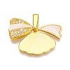 Brass Micro Pave Cubic Zirconia Pendants KK-T070-41G-1