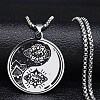 Yin-yang Lotus Eye 201 Stainless Steel Pendant Necklaces for Women NJEW-M105-07B-P-1
