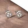 Flower 304 Stainless Steel Stud Earrings EJEW-H175-01P-3