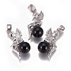 Natural Obsidian Pendants G-L512-E10-1