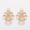 Brass Micro Pave Cubic Zirconia Charms KK-I613-09KCG-1