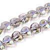 Electroplate Transparent Glass Beads Strands EGLA-B012-AB16-1