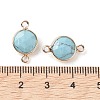 Synthetic Turquoise Connector Charms G-C102-09A-G-3