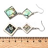 Brass Natural Abalone Shell Dangle Earrings EJEW-F388-01E-P-5