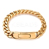 304 Stainless Steel Cuban Link Chain Bracelets for Men Women BJEW-C124-02G-4