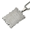 Anti-Tarnish 201 Stainless Steel Arabic Elements Rectangle Pendant Box Chain Necklaces NJEW-D089-02P-1