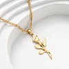 304 Stainless Steel Rose Flower Pendant Necklaces for Women NJEW-K255-52G-2