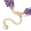 3Pcs Natural Fluorite & Sunstone & Amethyst Chip Beaded Bracelets for Women BJEW-JB12306-5