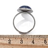 Half Round Natural Lapis Lazuli Finger Rings RJEW-M062-01P-04-3