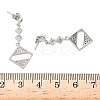 Rhombus Brass Micro Pave Clear Cubic Zirconia Dangle Stud Earrings LS-EJEW-F383-10P-3