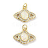 Brass Micro Pave Clear Cubic Zirconia Pendants KK-L213-037G-1