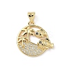Brass Micro Pave Cubic Zirconia Pendants KK-S337-08G-B-1