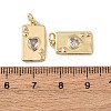 Brass with Cubic Zirconia Pendants KK-C143-42G-02-3