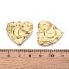304 Stainless Steel Textured Heart with Moon Pendants STAS-T067-33G-3