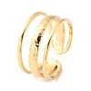 304 Stainless Steel Triple Line Open Cuff Rings RJEW-D002-35G-3