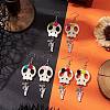 Halloween Theme Brass Dangle Earrings EJEW-JE06039-S-2