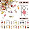 144Pcs 24 Styles Natural Mixed Gemstone Pendants PALLOY-GO00024-2