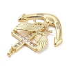 Rack Plating Brass Micro Pave Clear Cubic Zirconia Pendants KK-Z064-08G-2