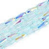 AB Color Plated Transparent Glass Teardrop Beads Strands LS-EGLA-T029-08C-1