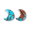 Assembled Natural Bronzite & Synthetic Turquoise Cabochons G-K317-B05-2