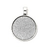 Tibetan Style Alloy Flat Round Pendant Cabochon Settings X-TIBEP-M022-14AS-1