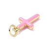 Real 18K Gold Plated Eco-Friendly Rack Plating Brass Enamel Pendants KK-F845-40G-05-2