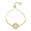 Virgin Mary Theme Brass Micro Pave Cubic Zirconia Slider Bracelets for Women BJEW-U013-02G-02-1