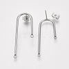 Left and Right Non-Tarnish 304 Stainless Steel Stud Earring Findings STAS-S079-143A-1