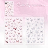 2 Sheets Butterfly PET Waterproof Self Adhesive Stickers PW-WG58141-01-1