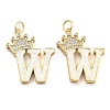 Brass Micro Pave Clear Cubic Zirconia Pendants KK-G498-01W-02-1